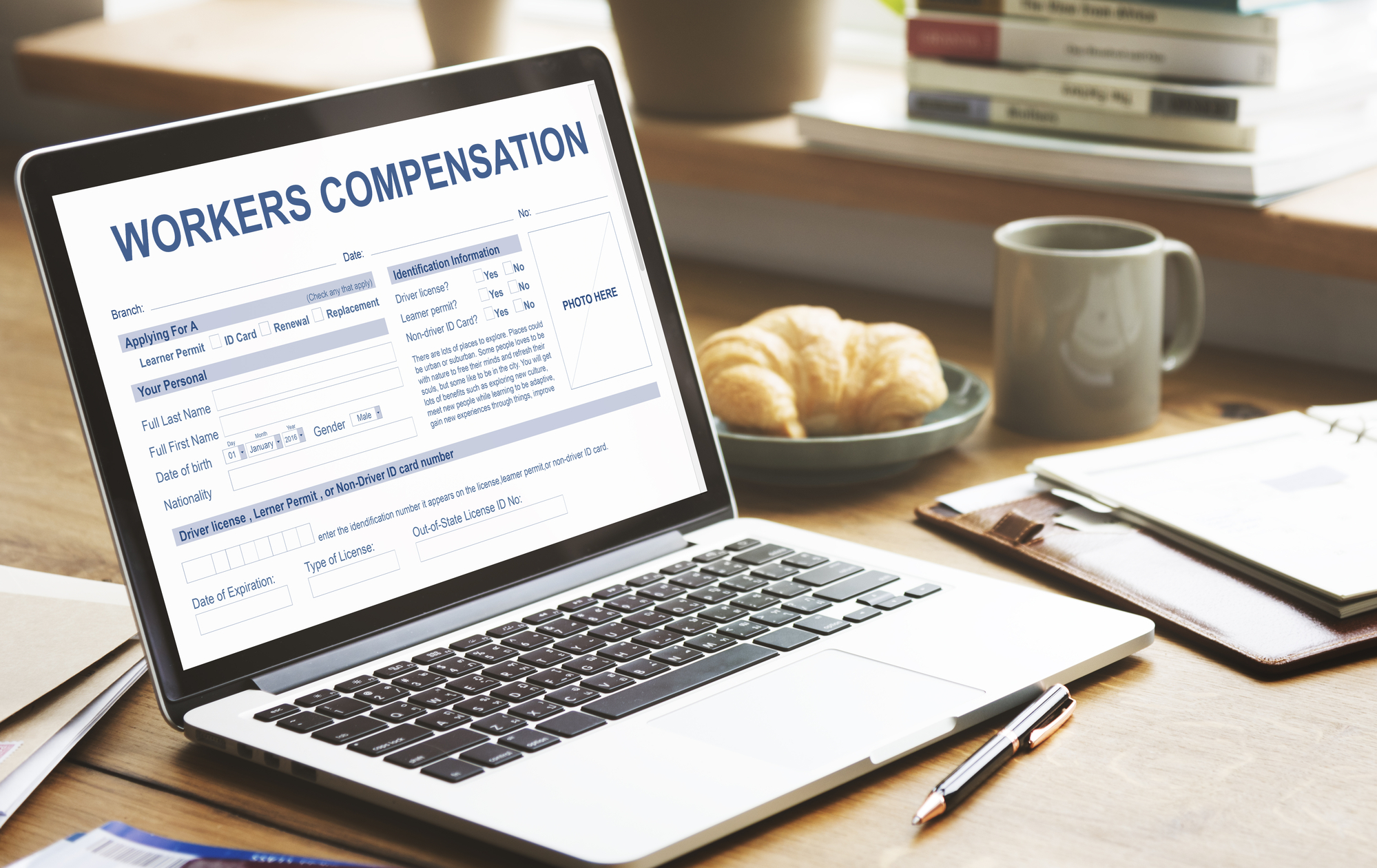 Workers' Compensation Lawyer Grand Island, NY - Workers Accident Injury Concept computer screen desk